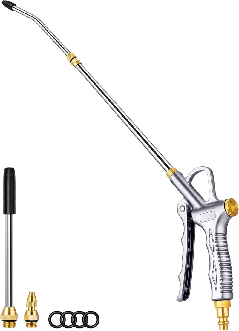 JASTIND Upgrade Air Blow Gun with Adjustable Air Blower Nozzle, Up to 27 Inches Extension with 4.9 Inches Steel Air Flow Nozzle, High Volume Pneumatic Dust Clean Tool for Air Compressor Accessory - Image 1